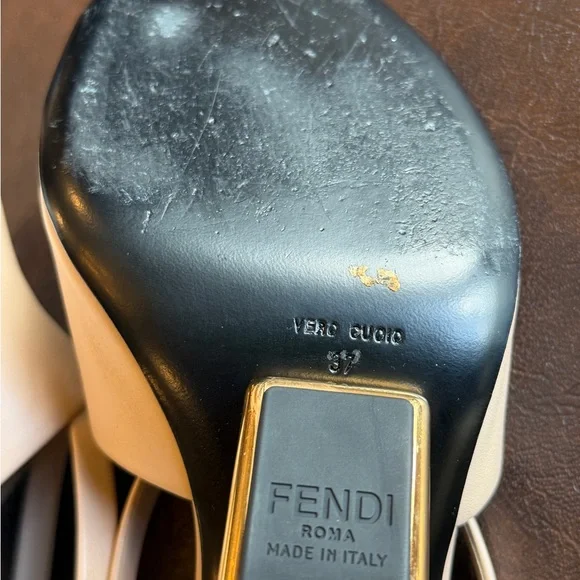 ⚡️Fendi⚡️First Vitello 95mm F-Heel Slide Sandals - Picture 9 of 10